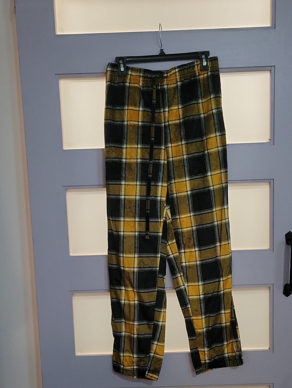 Men's Yellow and Black Plaid Jogger Pants – Relaxed Lounge Fit